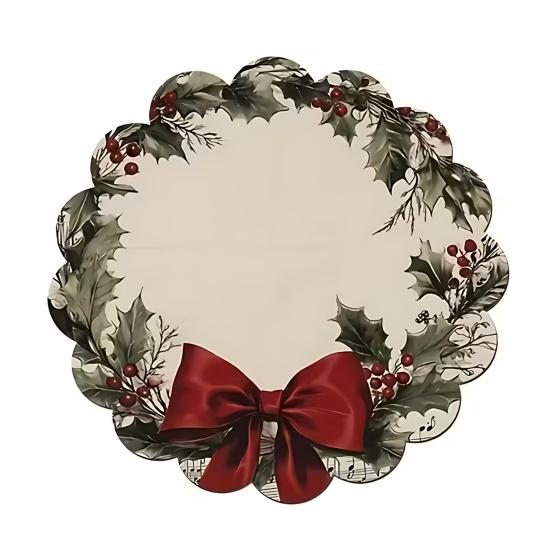Tapis décoratif d'isolation thermique Rond Set de table de Noël, 14 pouces Motif festif Antidérapant Protecteur de table, Protecteur de table pour maison de vacances Endroit pour