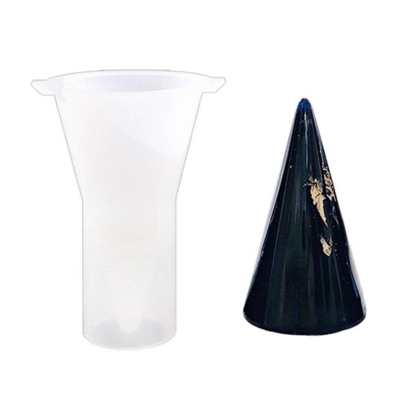 

Форма для держателя колец из эпоксидной смолы с кристаллами ко Дню святого Валентина, круглая конусная геометрия для колец, держатель для хранения ювелирных изделий, домашний декор