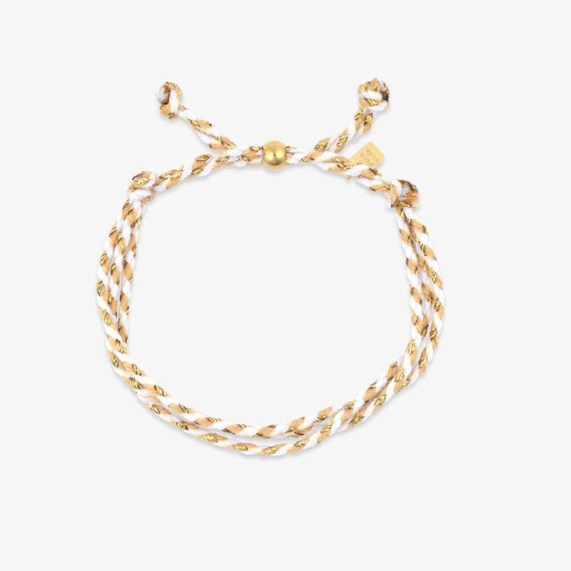 New Design Fashion Stainless Steel 18K Gold Plated Colorful Braided Rope String Bracelet