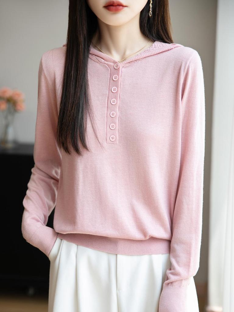 Damen Strickpullover mit Kapuze in lockerer Passform - Lässiger Herbst-/Winterstil