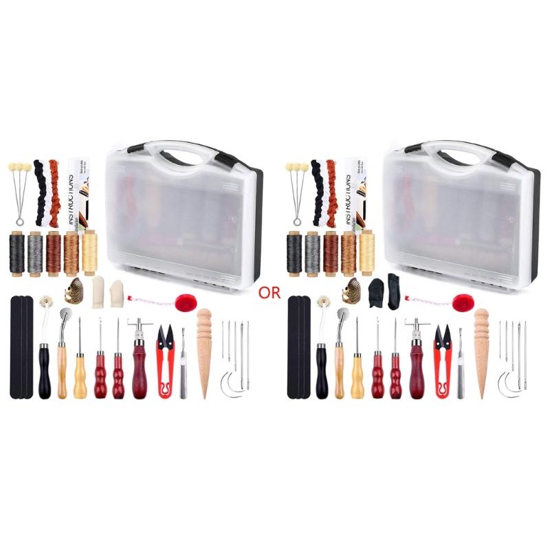 

Professional Leather Craft Tools Kit Stitching Carving Working Crafting Project 1