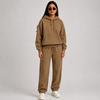 Couple Matching Hooded Tracksuit Set for Spring and, Color Thick Pullover Athletic Sweatsuit for Men and Women