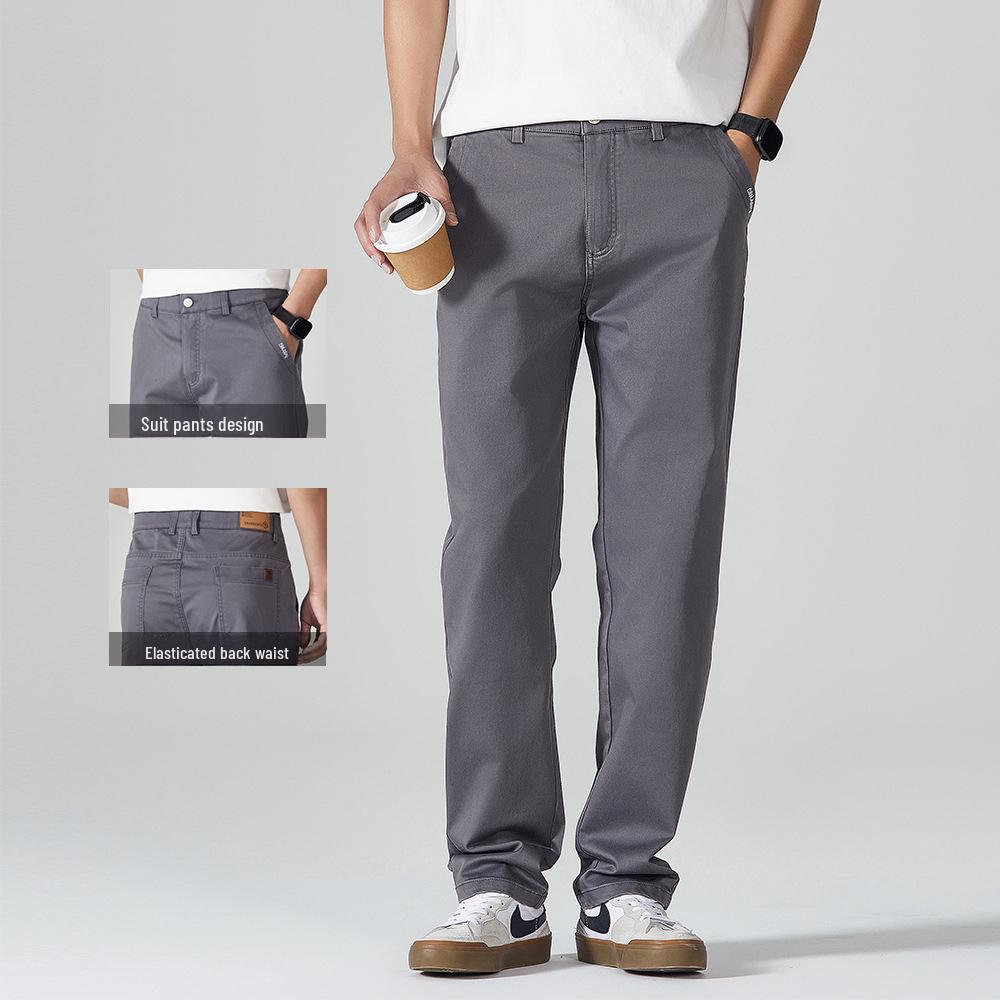 OLA Men's Anti-Wrinkle Casual Pants - Spring/Autumn, All-Match, Loose Straight-Tube, Wear-Resistant Fabric