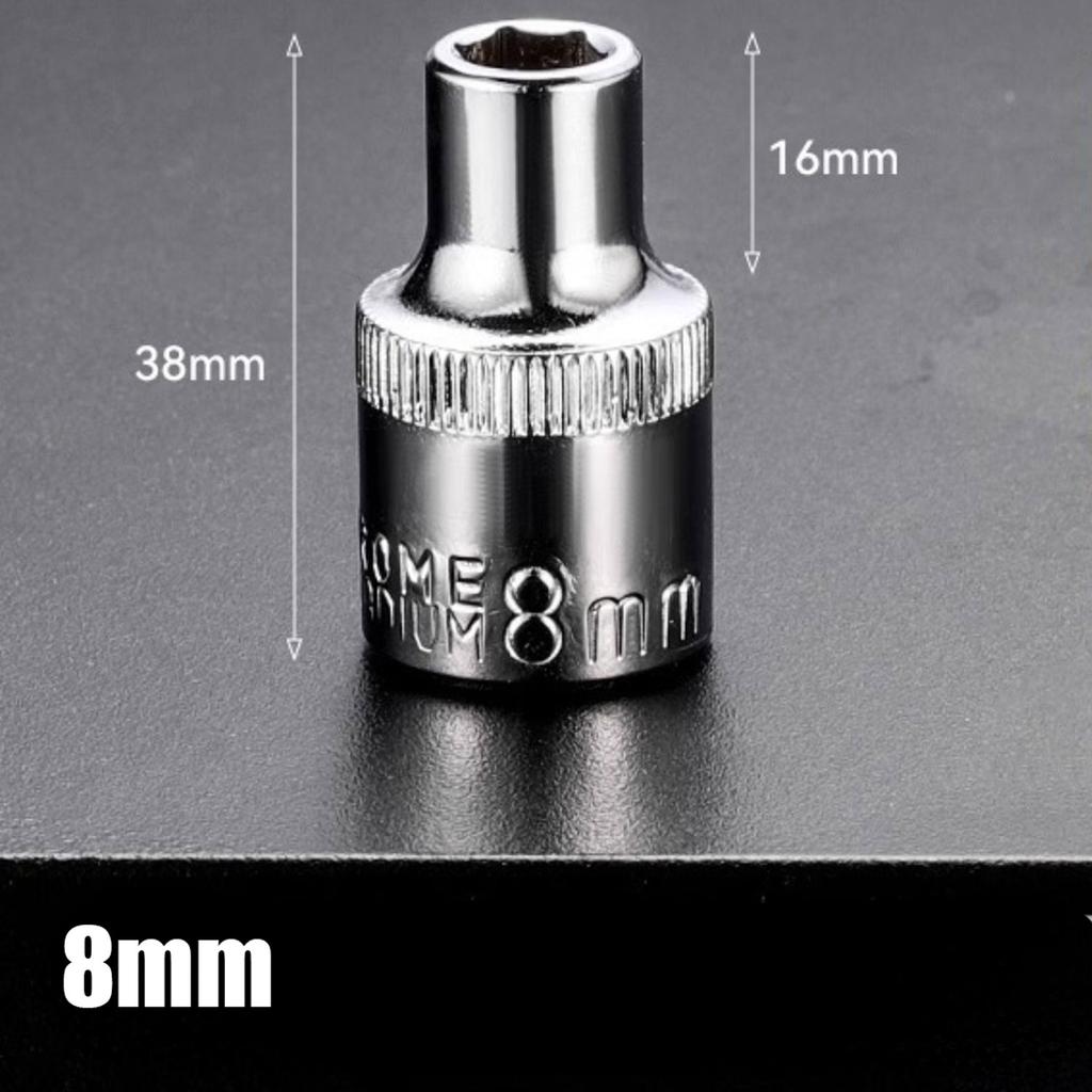 1pc 8-32mm Hex Socket Wrench Head Set 1/2 Short Long Socket Deep Nut Driver Sleeve Spanner End Ratchet Tool With Holder