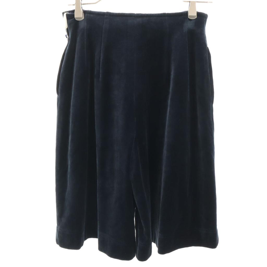 GIVENCHY 90s Unused, Made in Japan, Old Velor Shorts 9 Navy LIFE Tagged Women Used