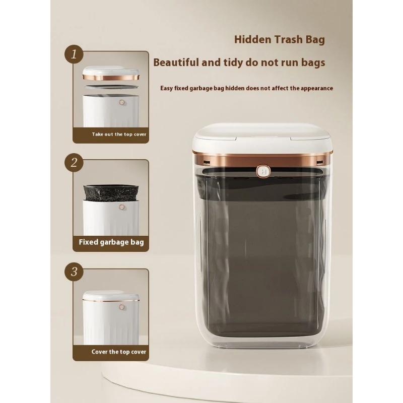 20L Sensor Electric Trash Can UV Light Charging Bin Bathroom Automati Waterproof Recycle Toilet Wastebasket with Lid Smart Home