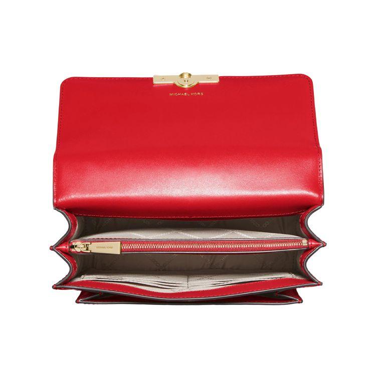 Michael Kors Jade Flap Chain Solid Color Minimalist Leather Shoulder Bag Women Shoulder Bag Red 30S9GJ4L9L683