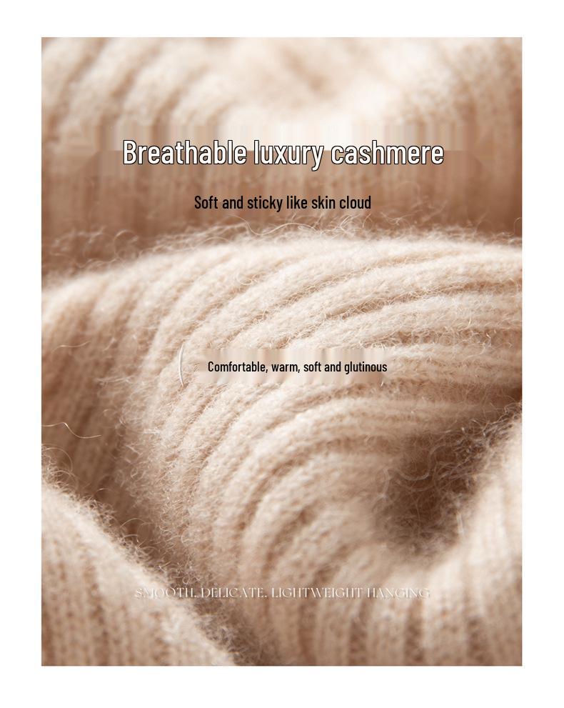 Women's Cashmere Half-High Collar Zipper Pullover Sweater - Autumn & Winter Collection