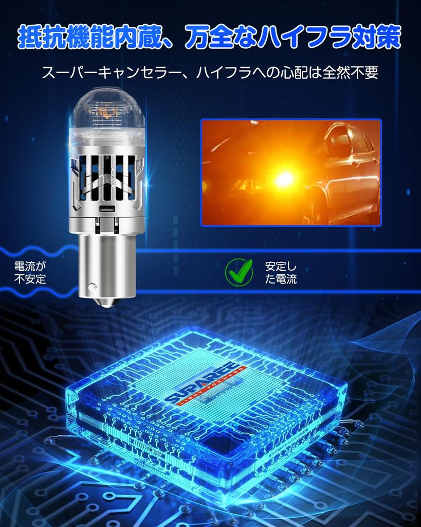 Newly SUPAREE S25 LED Turn Differential with Cooling S25 Single Stealth for 12V DC Vehicle Inspection Pack of 2 Upgraded! Signals, 150° Angle, Fan,
