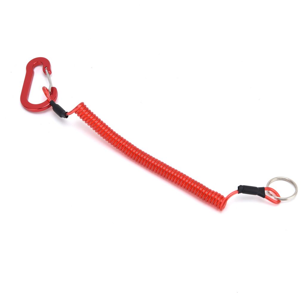 Fishing Lanyards Rope Retractable Safety Spring Coiled Ropes Keychain AccessoriesRed