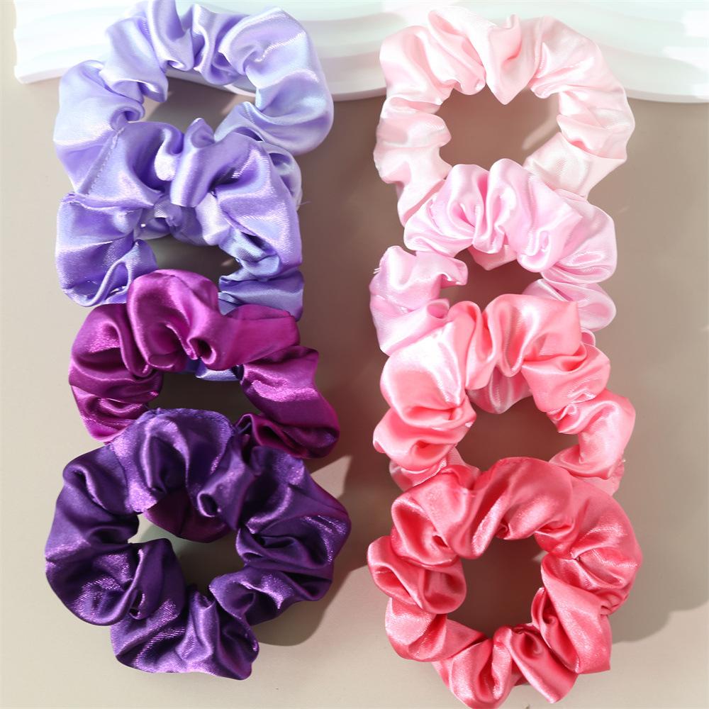 8 Stück/Set Satin Dickdarm Haarband Einfach und Vielseitig Französisches Kopfseil Pferdeschwanz Haarband Damen Haarschmuck