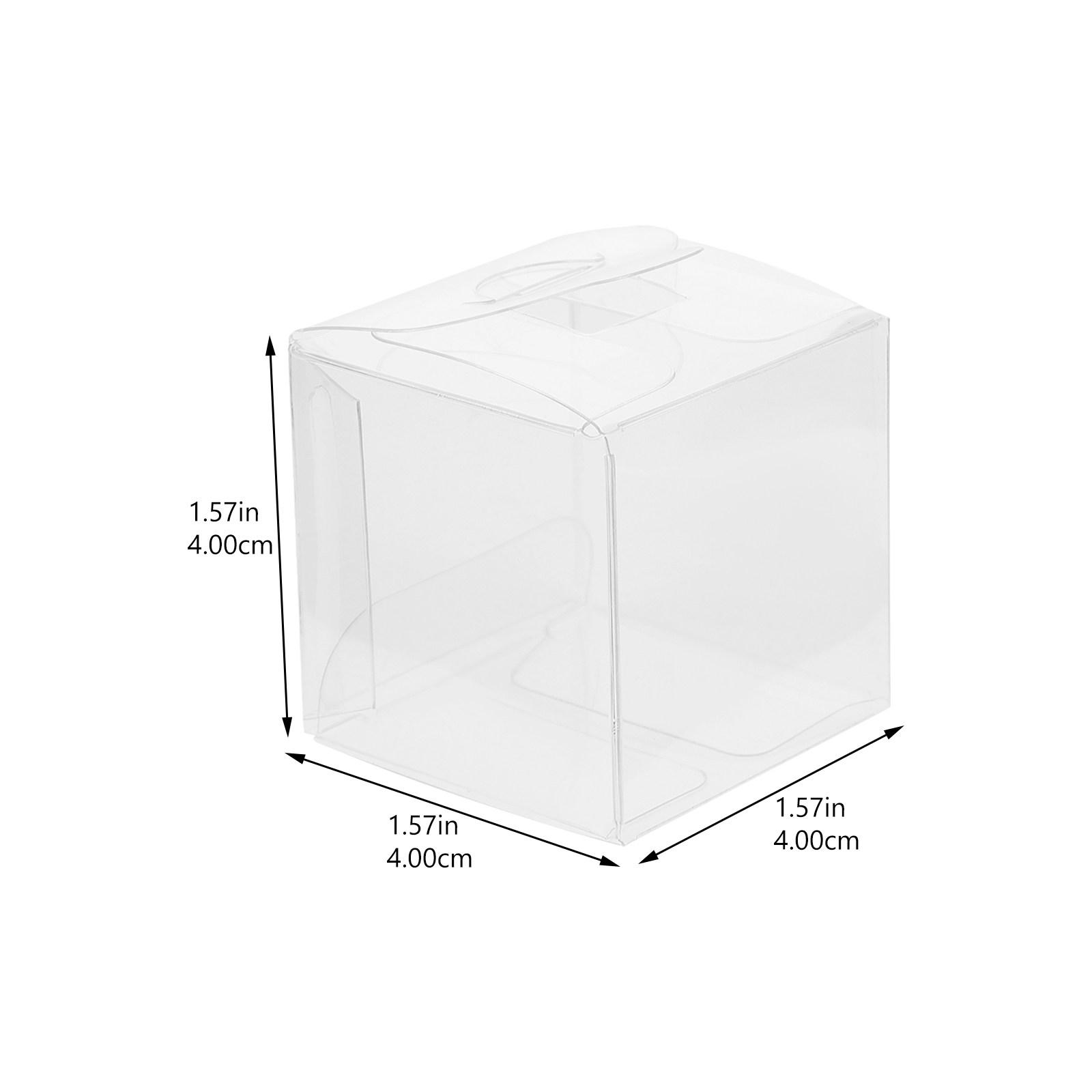 

10Pcs Clear Plastic Gift Box Transparent Cube Box 10x10x10cm for Cupcakes Macaroons Candies Wedding Shower Party Favor 4X4X4CM&other