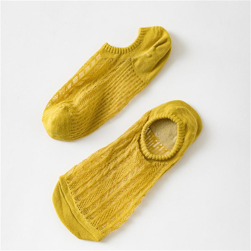 Women Summer Non-Slip Invisible Boat Socks Shallow Mesh Breathable No Show Socks