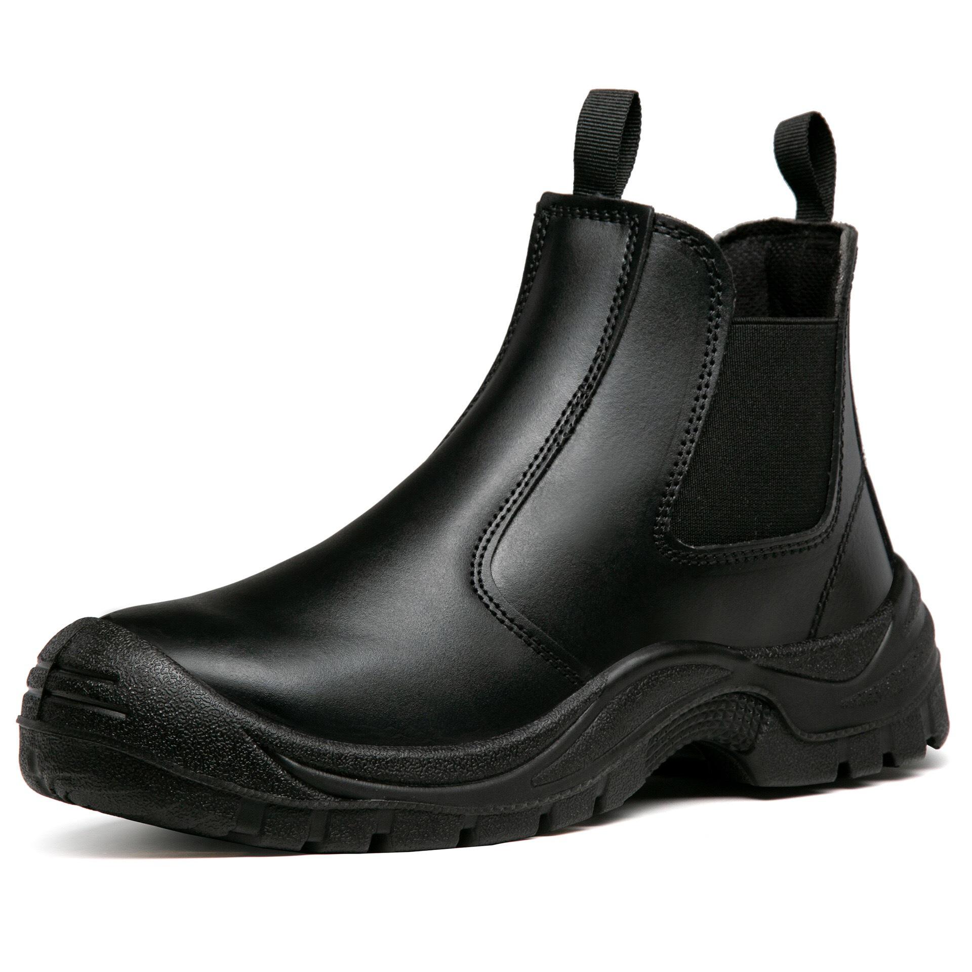 Men s Cowhide Steel Toe Work Boots - Anti-smash, Anti-puncture, Wear & Oil Resistant, Acid-Alkali & Waterproof.