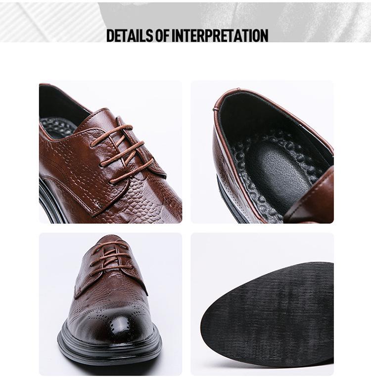 2025 Men's Large Leather Shoes - Autumn Business Casual, Size 37