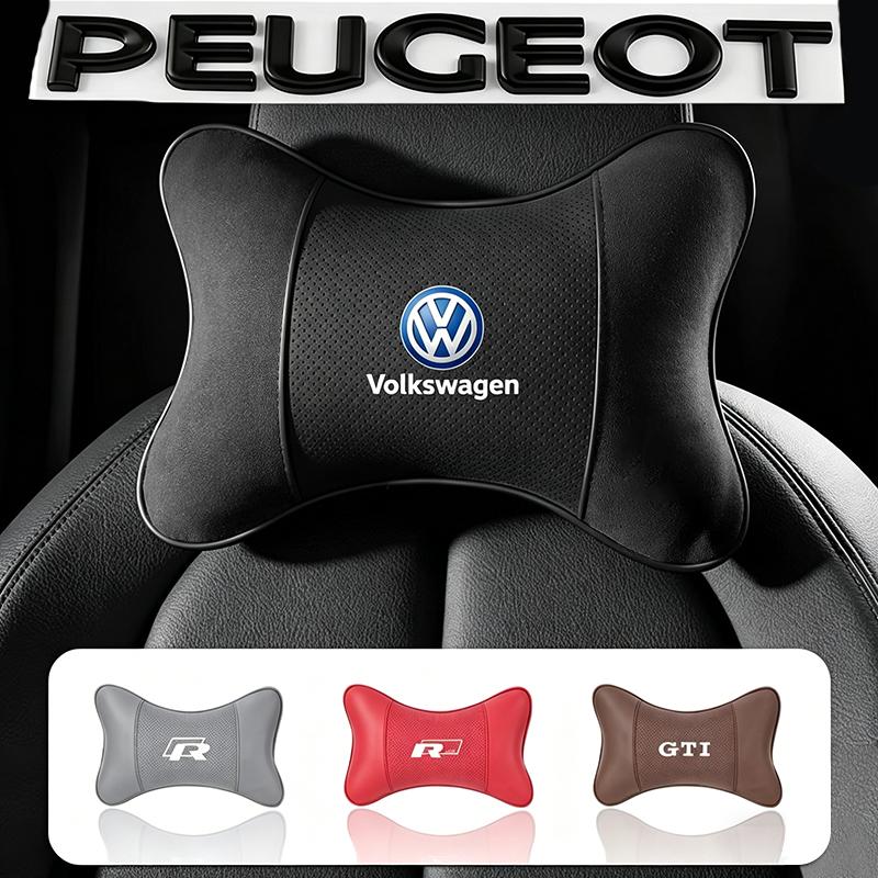 Volkswagen Car Suede Headrest Neck Support Auto Seat Accessories Car Keychain For VW GTI Polo Golf Tiguan Passat Touareg Magotan Zg5