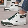 Weiße PU-Leder High-Top-Schuhe Modisch Vielseitig Schlicht Hochwertiges Design Lässige Schnürschuhe für Damen und Herren