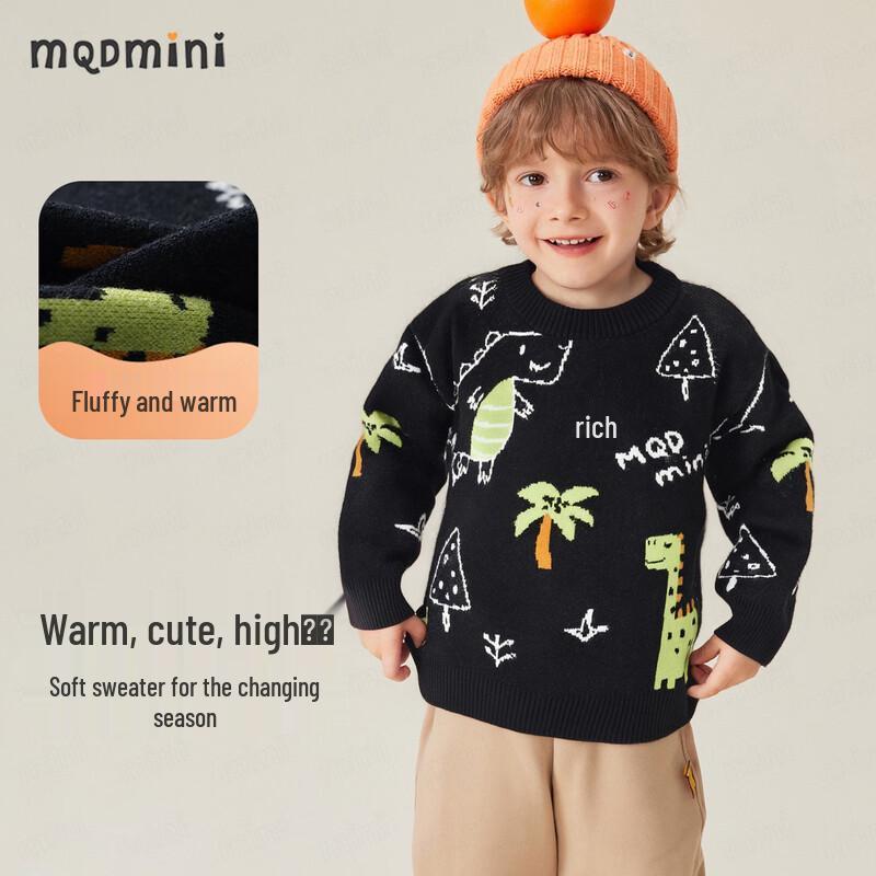 MQDMINI Boy s Dinosaur Party Knit Sweater 120cm