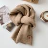 New Korean Style All-match Cute Cherry Scarf for Women In Autumn and Winter Student Couple Warm Embroidered Word Scarf All Match