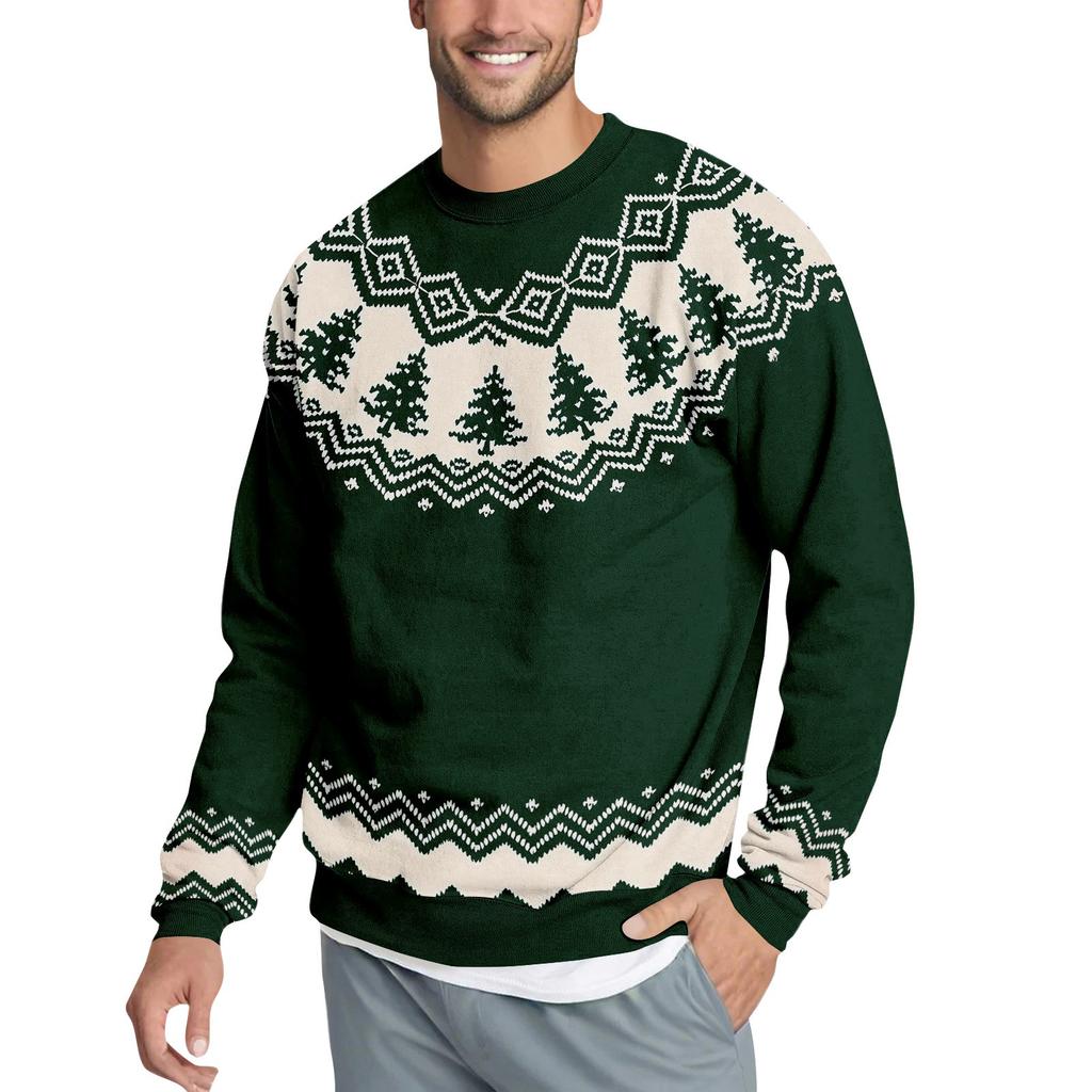 Christmas Print Loose Men's Hoodie