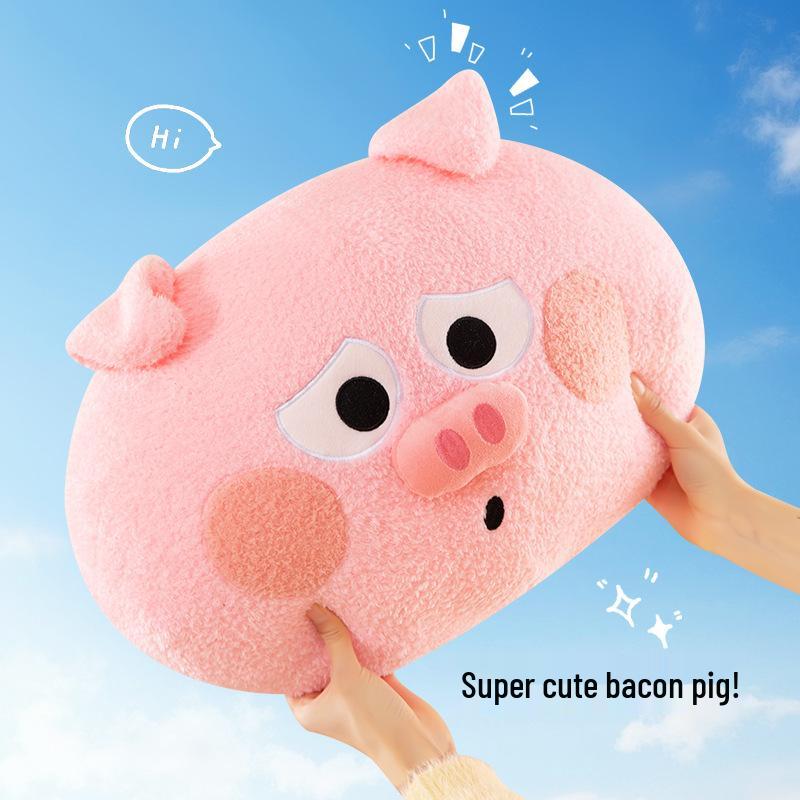 Cute Pig Bacon Plush Pillow - Sofa Backrest & Bed Cushion Doll Gift