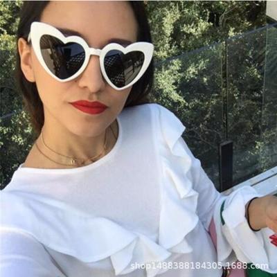 Love Women'S Sunglasses Cute Heart-Shaped Sunglasses Trendy Peach Heart Sunglasses 15983