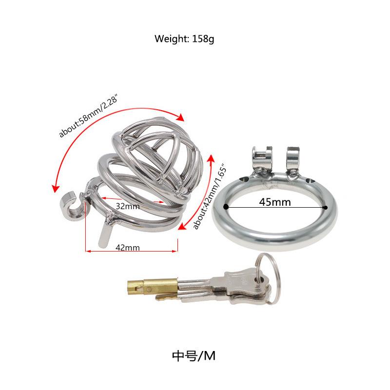 Men's Chastity Lock Stainless Steel Metal Chastity Cleaner for Going Out Wearing Penis Cage Bunching Bird Sex Toys for Adults