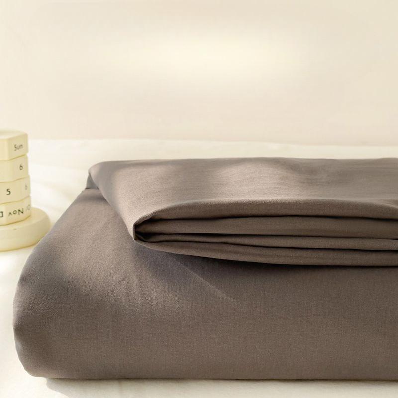 Japanese Striped Skin-friendly Thick Solid Bed Sheet with Pillowcase for Single Double Student Dormitory