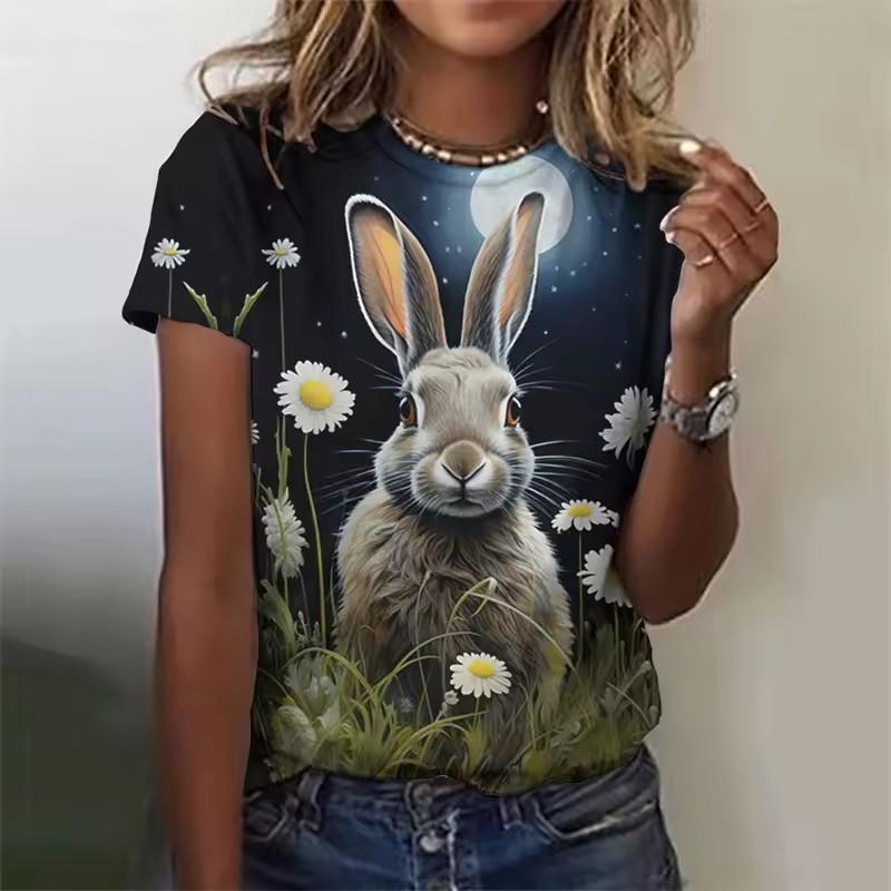 Sommer Bunt Gepunktet 3D-Druck T-Shirts Damen Streetwear Lässig Mode Y2k Kurzarm T-Shirt O-Ausschnitt Tees Tops Kleidung