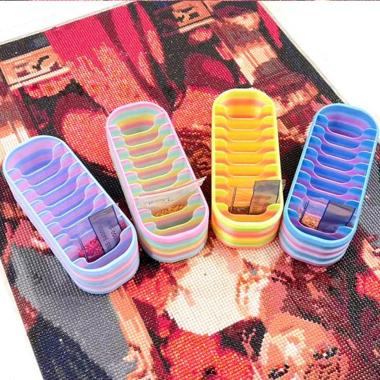 Úložný box na diamantové sáčky Držák na příslušenství pro Diamond Art s 10 přihrádkami Organizér na řemeslnické potřeby pro diamantové sáčky Tužky A Nástroje