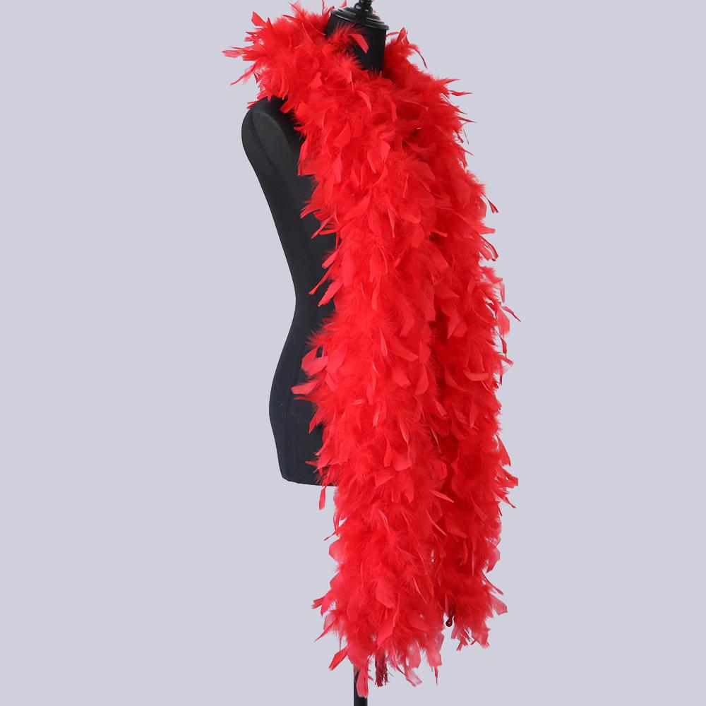 90 Grams Rode Kalkoenveren Boa 2 Yards Veren Boa voor Dansen Bruiloft Knutselen Feestjurk Halloween Kostuum Decoratie Sjaal