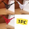 3pc/Lot 1Black+1Red+1White Panties For Women Underwear