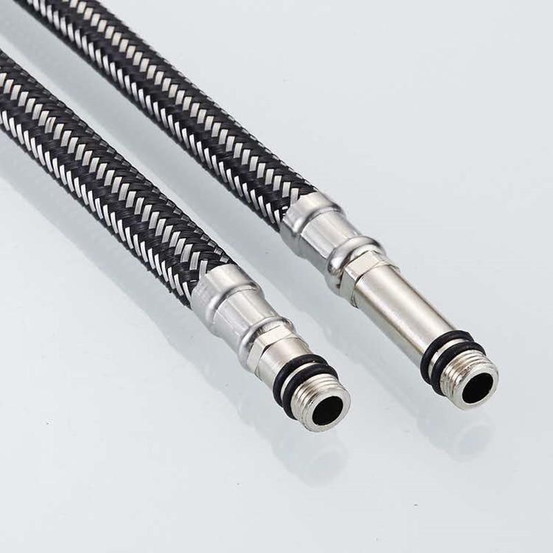 Braided Black Stainless Steel Kitchen Faucet Hose for Hot and Cold Water