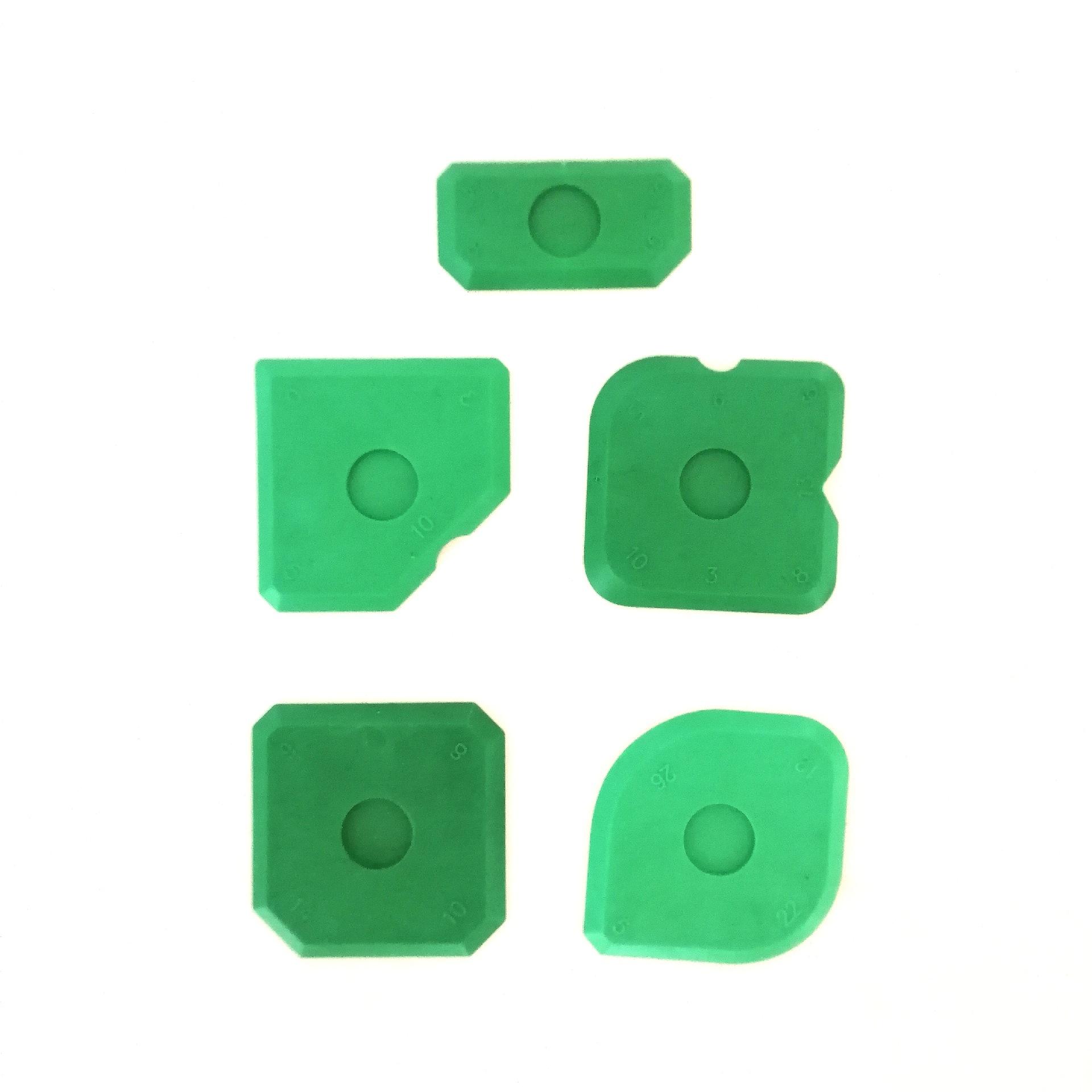 

Набор из 5 силиконовых инструментов для заделки швов, инструмент для герметика, скребок для затирки для кухни, ванной, полов, окон 5-piece set [No. 7 green] bagged