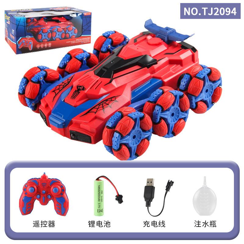 Alimentare 2.4G Mașină de Acrobații cu Telecomandă, Lumini, Muzică, Spray, Rotație 360°, Mașină de Drift, Mașină de Jucărie cu Telecomandă