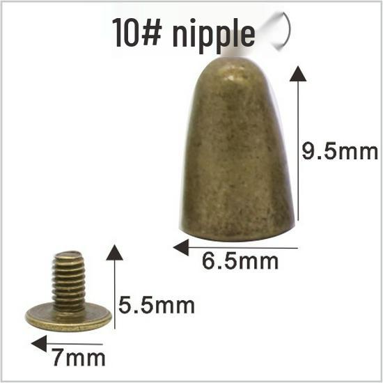 Punk Spike Alloy Bullet Rivet Horn Cone with Base Screw for Apparel, Bags, Shoes