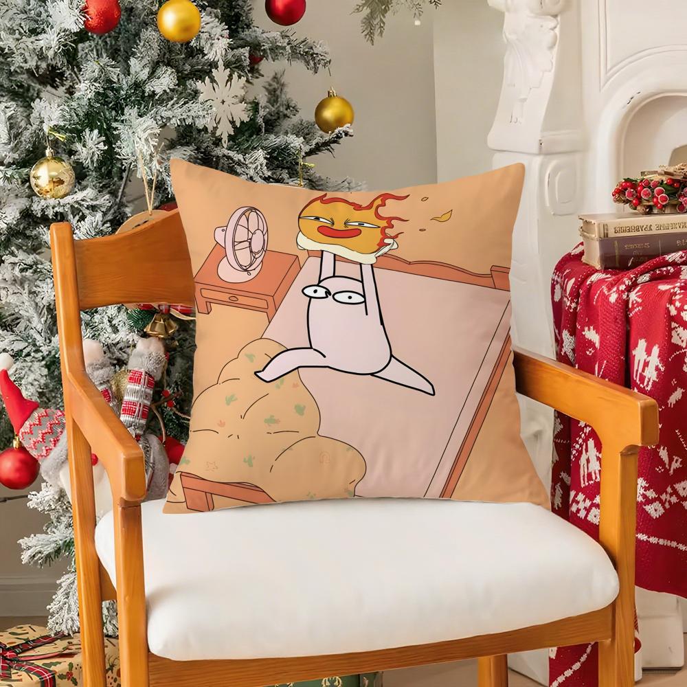 Cartoon Fun Funny Ketnipz Cute Pillow Case Silky Short Plush With Invisible Zipper Dustproof Sofa Cushion Cover For Home Decor