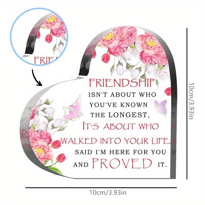 Acrylic Friendship Heart - Bestie Birthday Gift & Home Office Decor