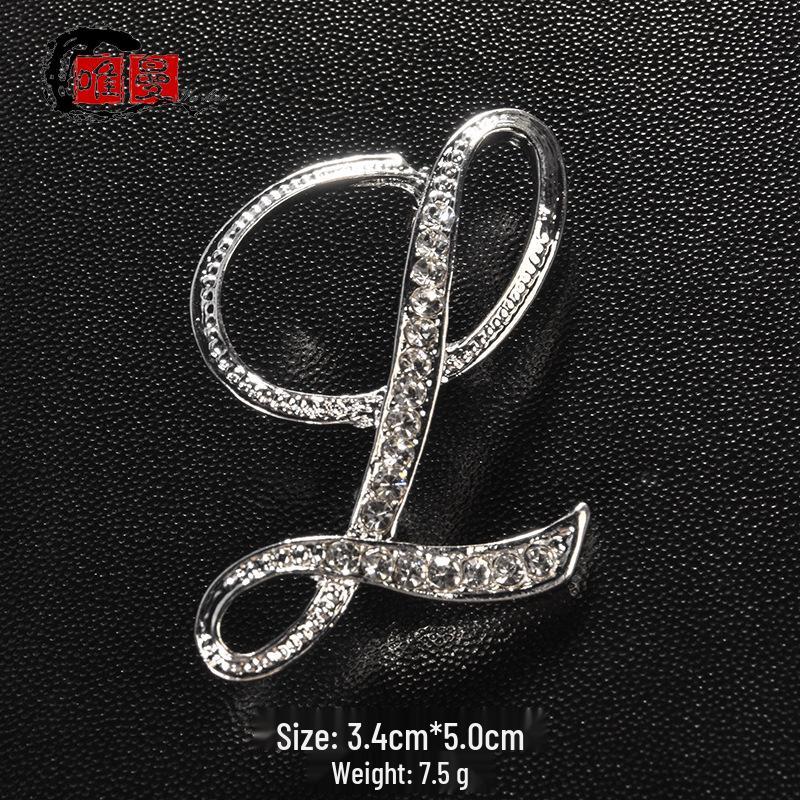 Men's Suit Jacket Brooch: Elegant English Letter Pin for a Stylish Touch