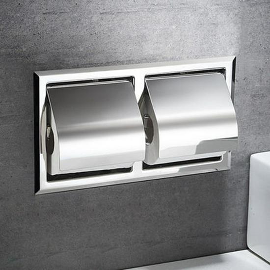Stainless Steel Concealed Wall-Mounted Double Roll Tissue Holder