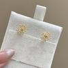 Silver Needle Zircon Flower Pearl Stud Earrings Exquisite Light Luxury High-end Earrings Niche White Versatile Earrings