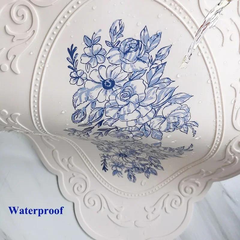 Silikonová oválná kulatá prostírání Retro vzor Káva Květinová Podložka Stolní podložky Vodotěsné Protiskluzové Stolní nádobí Podložky pod šálky