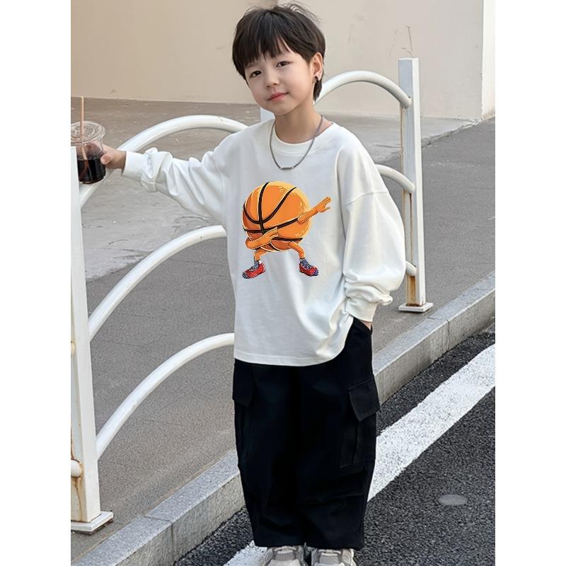 Pure Cotton Children's Long-Sleeve T-Shirt, Spring/Autumn Korean Style for Big, Medium, and Small Kids