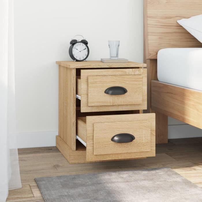 VidaXL Table de chevet chêne sonoma 39x39x47,5 cm bois d'ingénierie 816150