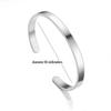Adjustable Titanium Steel C-Shaped Bracelet with Engraved Text for Women