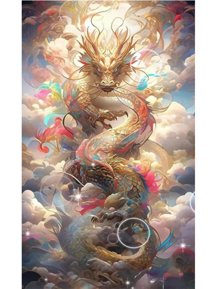 DIY 5D Diamond Drawing Cartoon Dream Dragon Flower Diamond Drawing Embroidery Set Sales Handmade Home Decoration Gifts