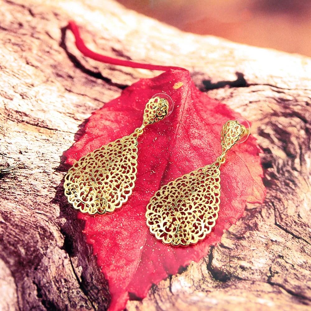 

Модные женские серьги в богемном стиле, простые полые арабески, серьги в стиле панк, арабская невеста, свадебные украшения, ретро, ​​серебряный цвет золотой