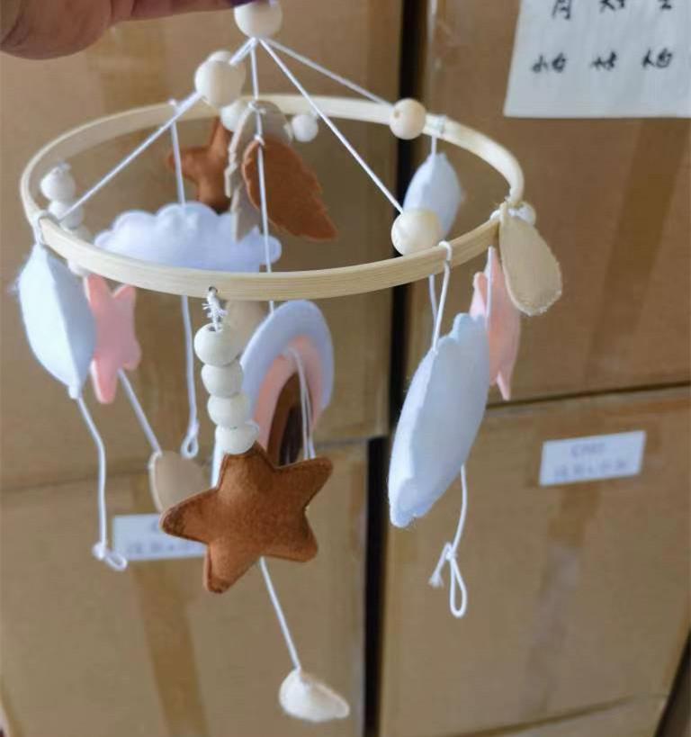 Nordic Cartoon Hanging Ornament: Felt Baby Crib Mobile Cloud Decoration & Wind Chime Pendant Toy Jewelry Material Pack.