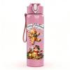 1PC Christmas Bear Gift Cartoon Print 750ml Color Plastic Sports Water Bottle Leakproof Flip Straw Lid Suitable for Sports Office Home Use