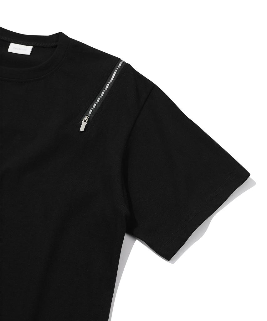 EPISODE UNTITLED Double Zipper T-Shirt_Black